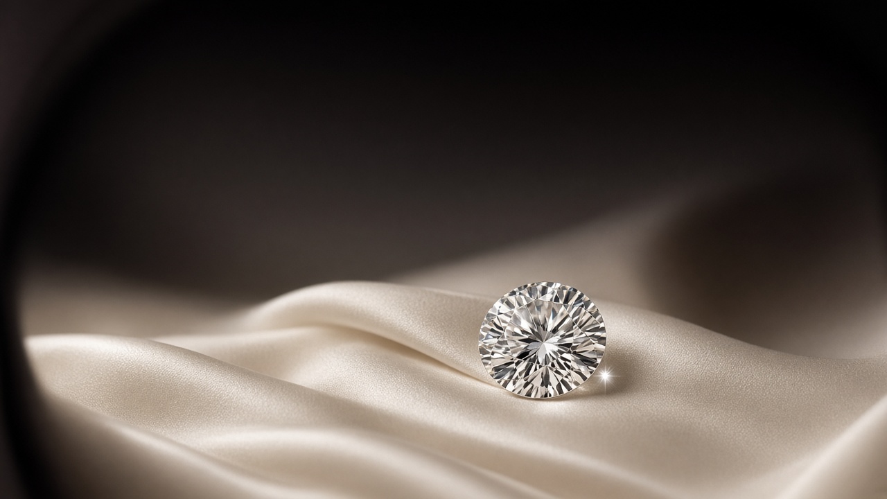 Round brilliant diamond on silk