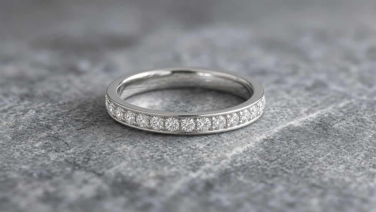 Diamond eternity band on stone